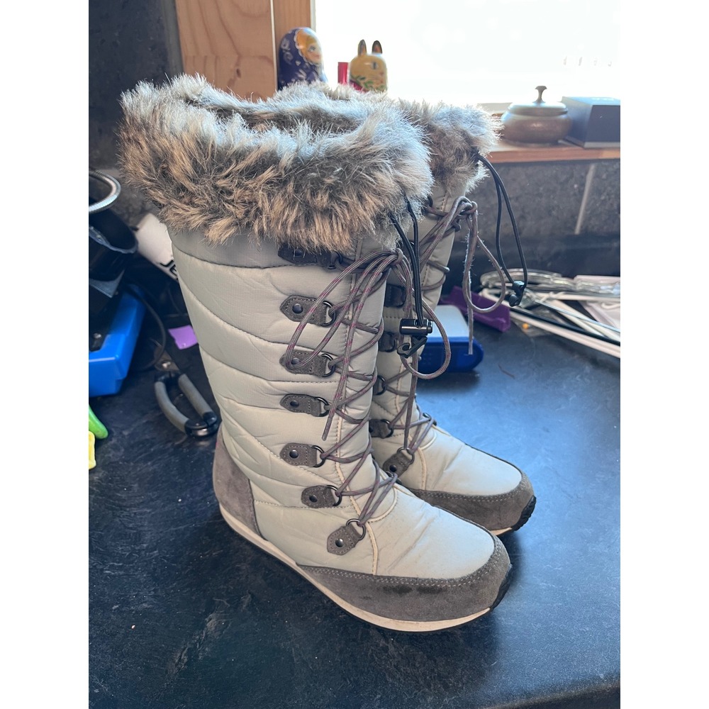 LL Bean Carabassett Boots Waterproof TEK2.5 Faux Fur‎ Snow Boots Womens 8